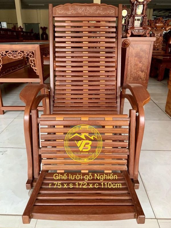 Ghế lười gỗ nghiến 3 dây SPK01 1