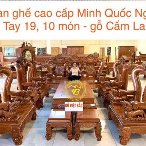 Bàn ghế Cẩm lai Keva - Minh Quốc Nghê tay 19 10 món BGNK07 1