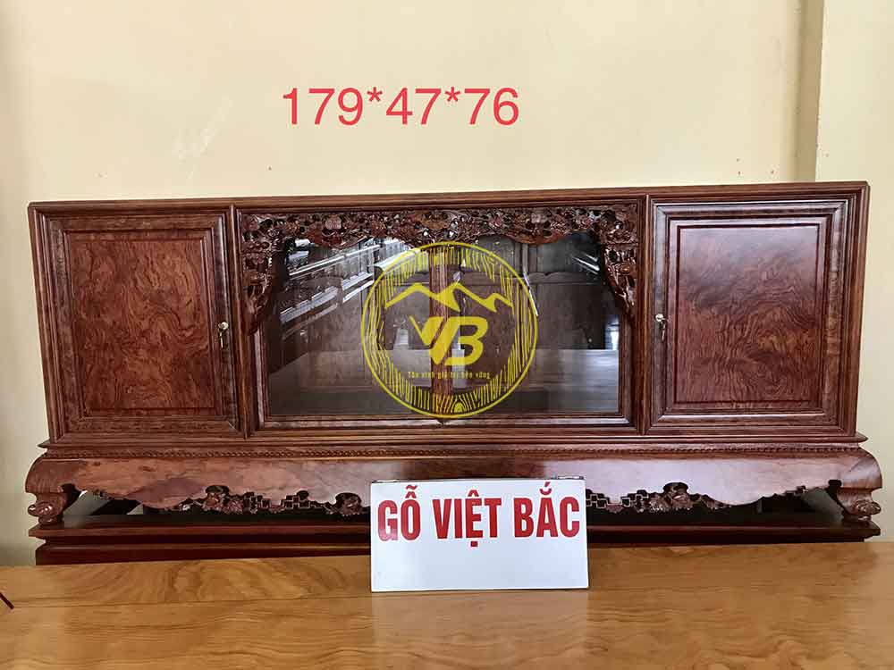 Tủ chè trơn Gỗ Cẩm Lai vân chun VIP SGTC201 1