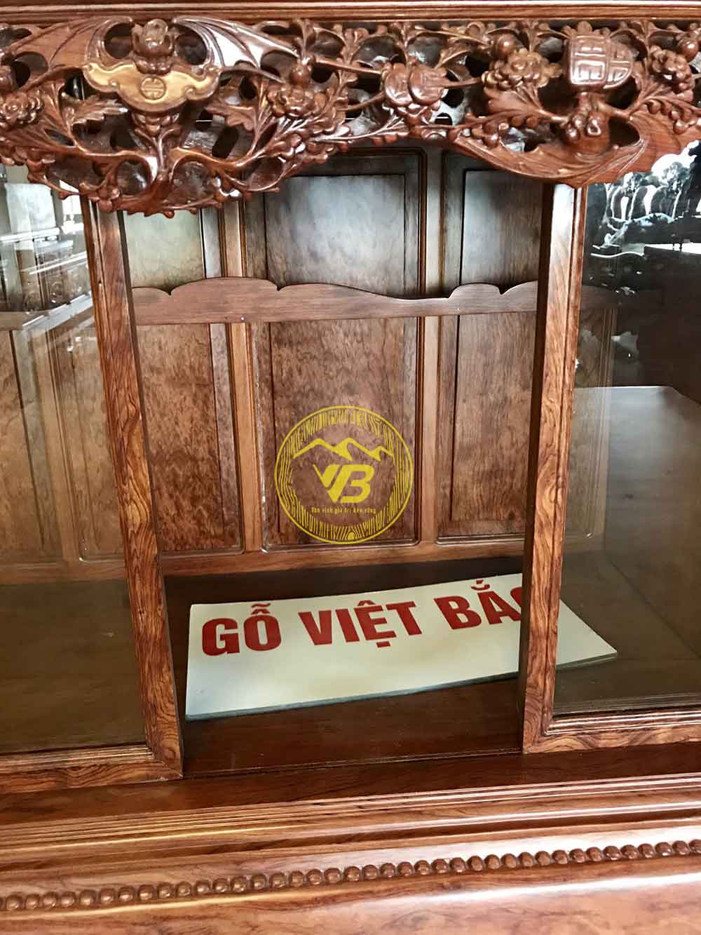 Tủ chè trơn Gỗ Cẩm Lai vân chun VIP SGTC201 2